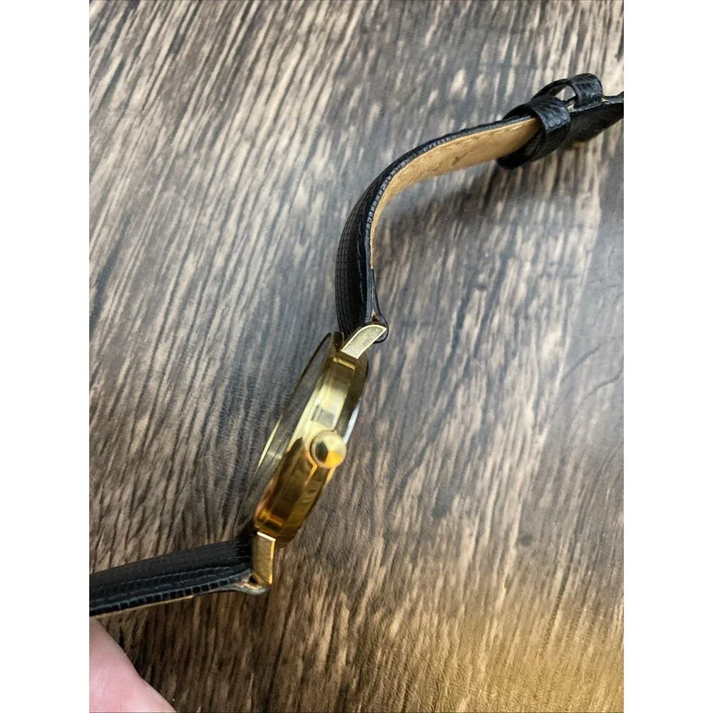 Jostens watch Black and Gold Tone Swiss Case New Battery